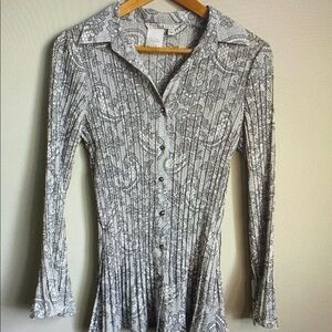 Fred David Black and White Patterned Top